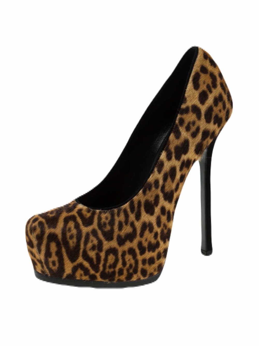 Yves Saint Laurent Leopard-Print Platform Pump in Brown and Black